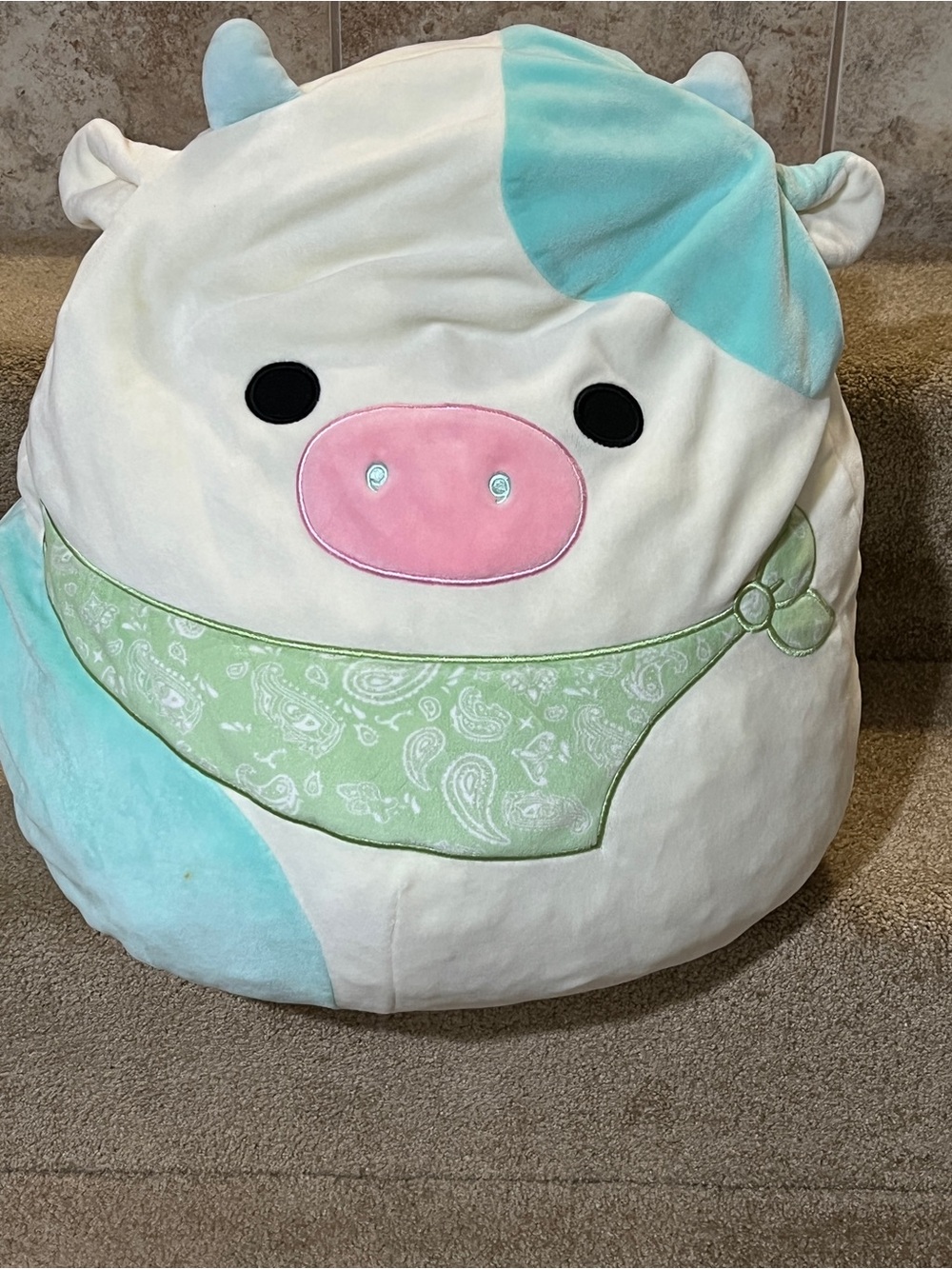 Squishmallow XL 16" inch BELANA the Blue Cow with Bandana Plush